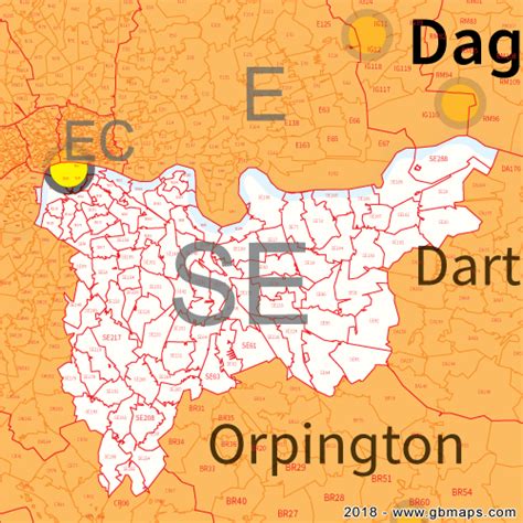 South East London Postcode Area District And Sector Maps In Editable