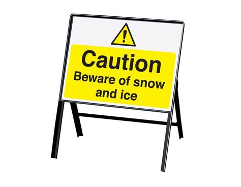 Vi Distribution Caution Beware Of Snow And Ice Sign 450 X 600mm