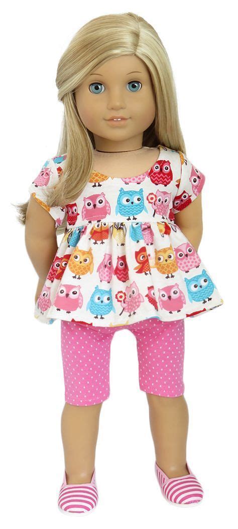 American Girl Doll Clothes Trendy Owl Babydoll Top And Leggings Set