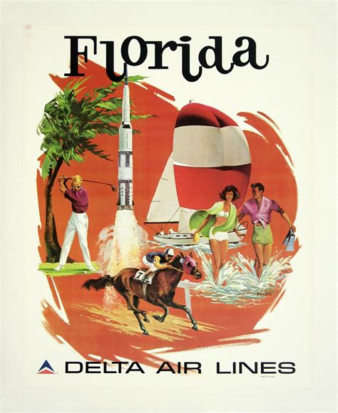 Delta Airlines Florida 1974 By Artist Sweney