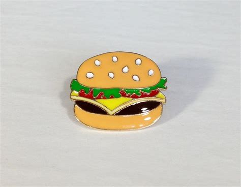 Details About Lapel Pin Hamburger Enamel Burger Foodie Junk Food Lover