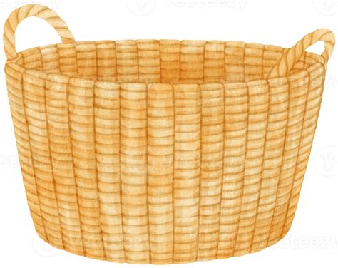 Watercolor Wicker Basket Illustration 9660155 Png