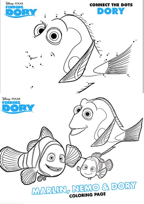 Disney Pixar Finding Dory Nemo Coloring Pages