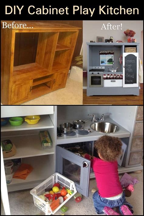 Maybe you would like to learn more about one of these? Turn an old TV cabinet into a play kitchen | Diy kids ...