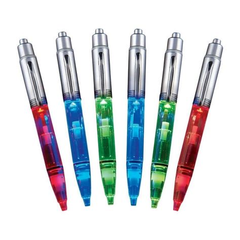 Led Coloring Changing Pens Set Of 6 Color Changing Blue Ink Led Pens