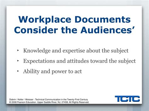 Ppt Workplace Documents Consider The Audiences Powerpoint