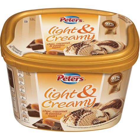Peters Light And Creamy Ice Cream Caramel Choc Van Swirl 18l Tub