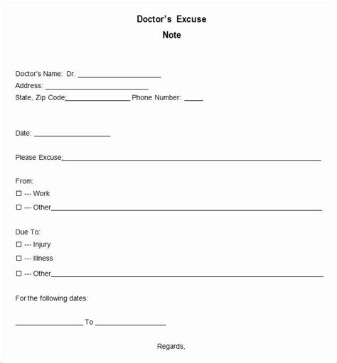 Download to word or pdf. Doctors Note for School Template Inspirational Fake ...