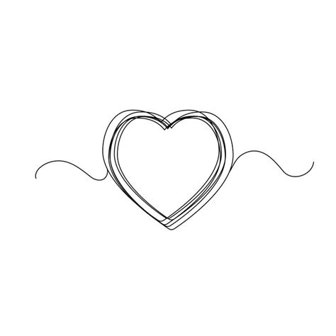 Continuous Thin Line Heart Vector Illustration Minimalist Etsy Love