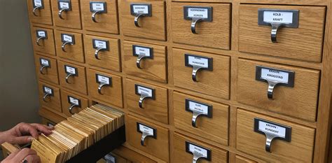 No interest if paid in full within 18 months † — online only. Library Card Catalog Antiques Repurposed in Genealogy Room ...