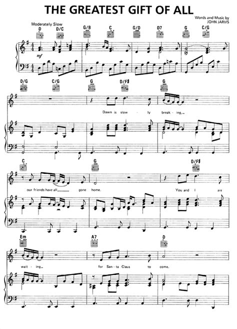 Memorizing the notes on the piano is the first step for beginners who want to tackle a the mental flip strategy: THE GREATEST GIFT OF ALL Piano Sheet music - Guitar chords | Easy Sheet Music