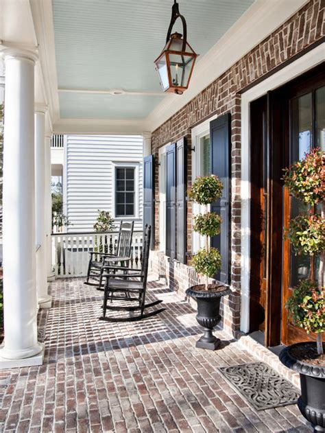 Brick walks and porches have a warm, welcoming look that adds curb appeal to any home. Brick Front Porch Ideas, Pictures, Remodel and Decor