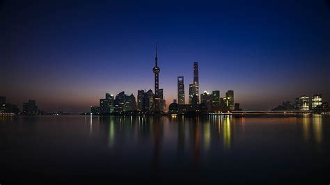 Shanghai Skyscraper China Shanghai Huangpu River Shore Hd
