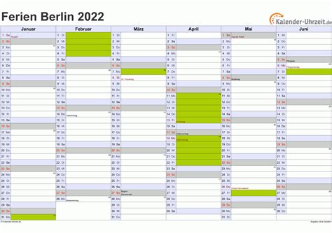 Kalender bayern 2021 zum ausdrucken. Ferien Berlin 2022 - Ferienkalender zum Ausdrucken