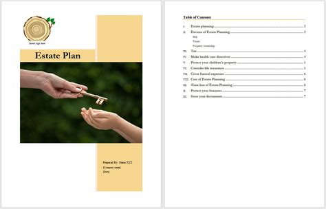 Estate Plan Template Word Templates For Free Download