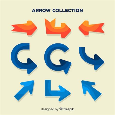 Free Vector Modern Arrow Collection With Flat Design