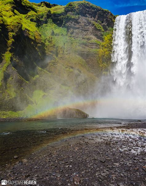Incredible Double Rainbow In Front Of The Majestic Skógafoss Waterfall