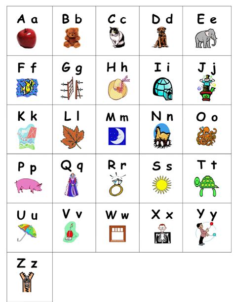 Printable Abc Alphabet Chart Pdf Thekidsworksheet