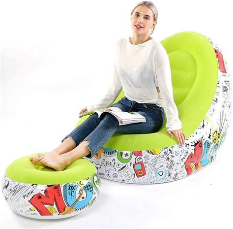 Buy Ritons Inflatable Lounge Chair With Ottoman Blow Up Chaise Lounge