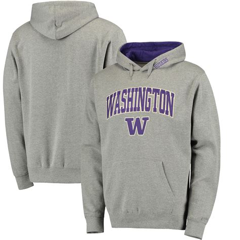 Washington Huskies Gray Arch And Logo Pullover Hoodie