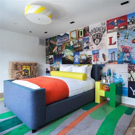 BOYS BEDROOM ️Custom mural wallpaper and one of my most favorite tables