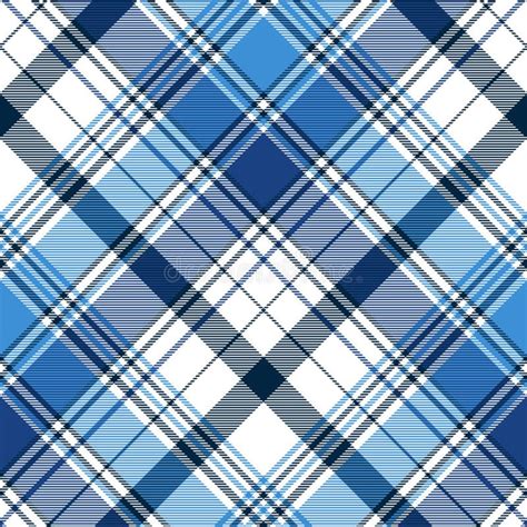 Blue Diagonal Abstract Plaid Seamless Pattern Stock Vector
