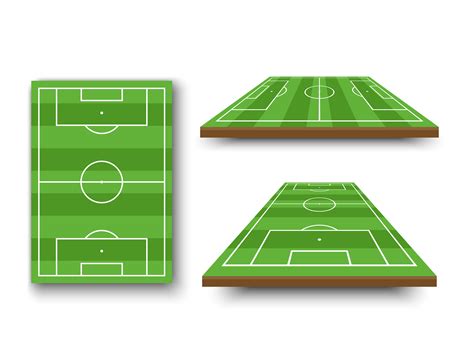 Soccer Field Football Field In Perspective View Set 1330196 Vector Art