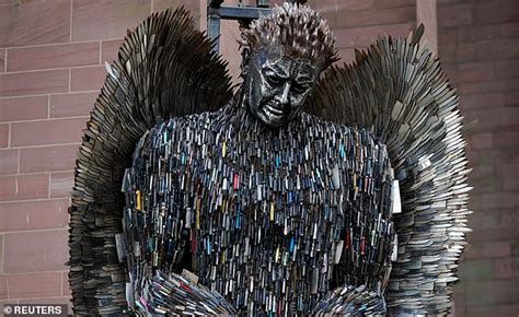 For more information, see listing below. 'Knife Angel' sculpture standing 27ft tall made from 100,000 confiscated blades will go on ...