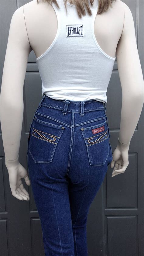 Braxton Jeans High Waisted Denim Jeans Vintage 70 S Waist 25 In Etsy