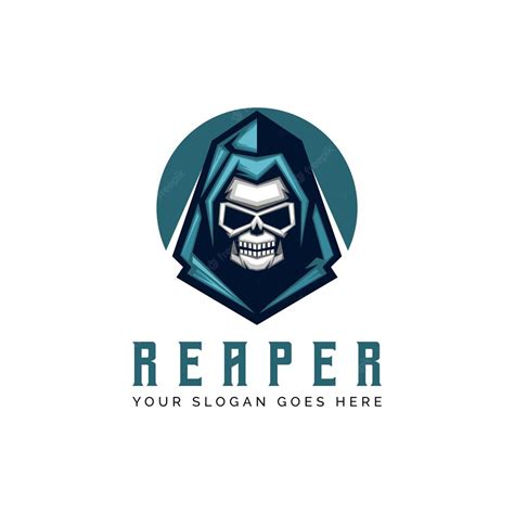 Premium Vector Grim Reaper Logo Skull In Modern Style Design For