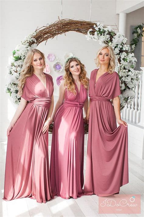 Dusty Rose Bridesmaid Dress Infinity Dress Floor Length Maxi Rose