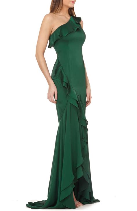 Carmen Marc Valvo Infusion One-Shoulder Satin Evening Dress | Nordstrom