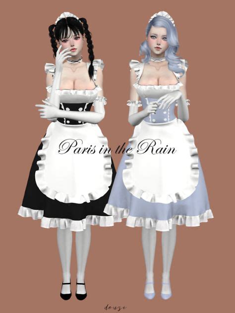 Maid Costume 10 Colors At Notegain Via Sims 4 Updates Sims 4 Cc