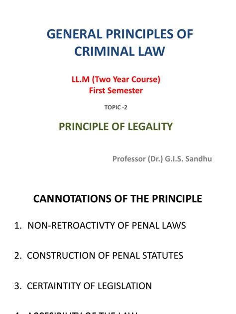 Principle Of Legality Pdf Ex Post Facto Law Social Institutions