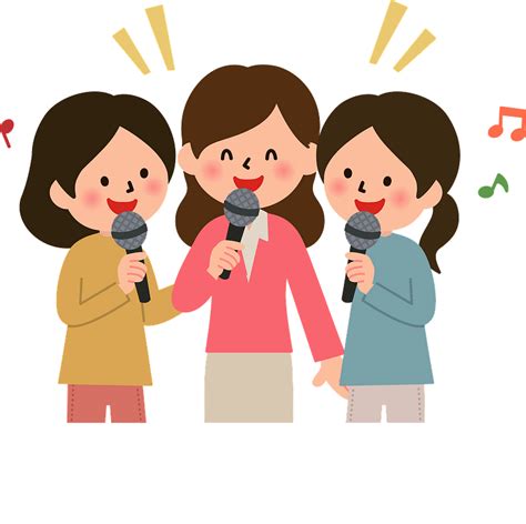 Three Women Are Singing Karaoke Clipart Free Download Transparent Png