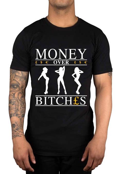 2019 New Men T Shirt Men Summer Style Money Over Bitches Graphic Short