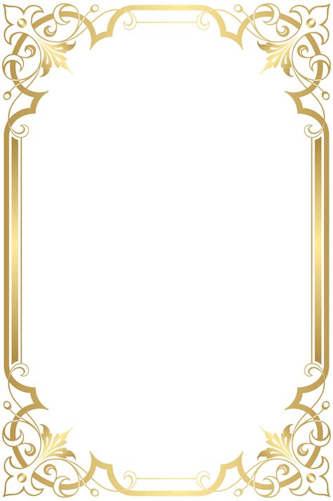 Elegant Gold Borders Transparent Frames