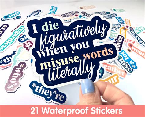 Grammar Sticker Set Waterproof Stickers For Hydroflask Etsy Uk