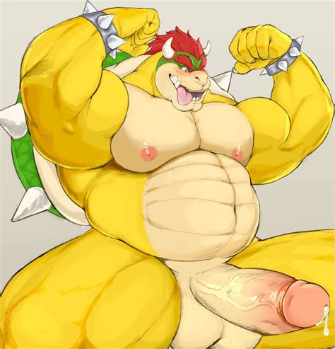 Rule 34 Anthro Balls Bara Boner Bowser Erection Flexing Flexing Arms