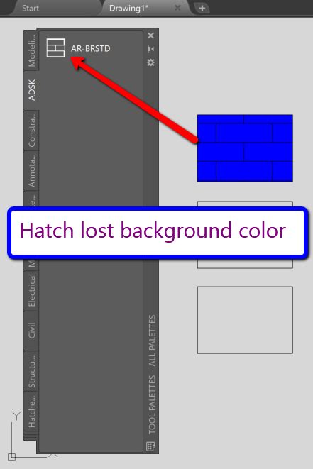 Hatch Tool From Tool Palette Is Not Able To Preset Hatch Pattern