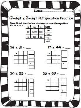 Solve on your whiteboard using area model and partial products. 2-digit x 2-digit Multiplication Practice-Box Method (Area Model)