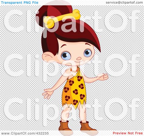 Royalty Free Rf Clipart Illustration Of A Cute Cave Girl With A Bone