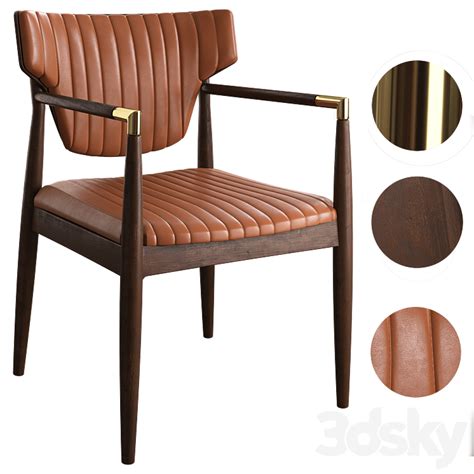 Leather Dining Armchair Chair 3d Model