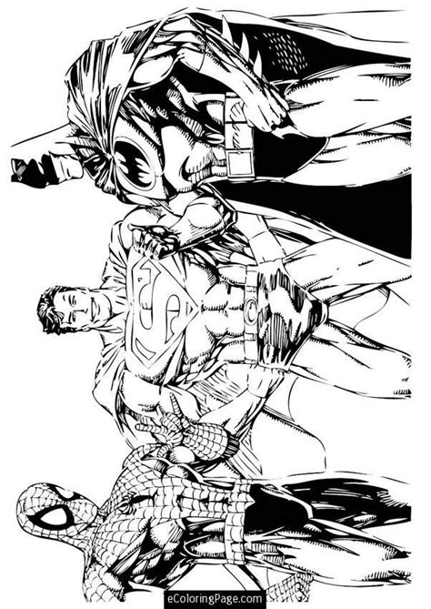 Use these images to quickly print coloring pages. superheroes-spiderman-superman-and-batman-coloring-page ...