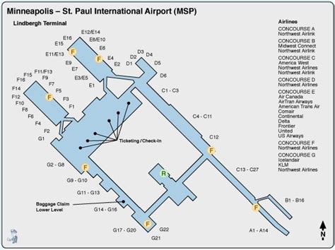 Map Of Msp Airport Minneapolis Airport Terminal Click On The Diagram