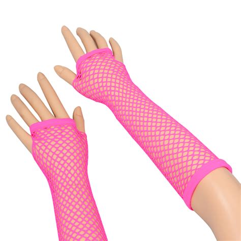 Novelty Place Fishnet Gloves Assorted Neon Colors Costume Accesory