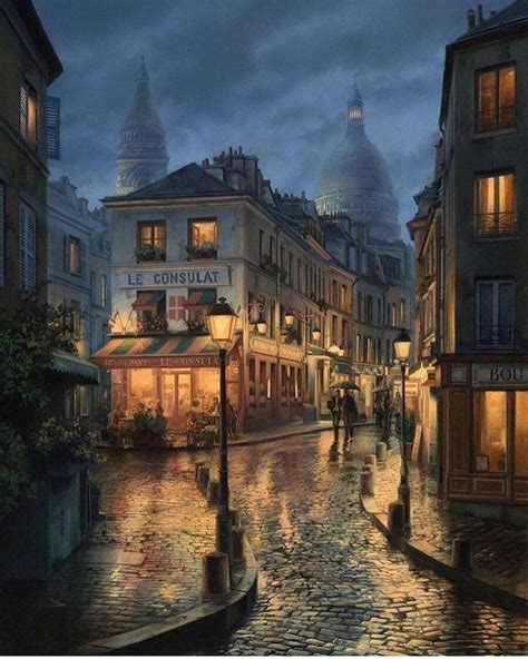Rainy Nights In Paris Cozyplaces City Painting Beautiful Paris