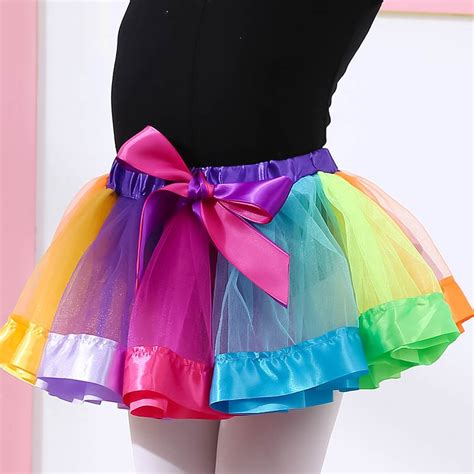 Kids Tutu Skirt Rainbow Colorful Princess Girls Baby Skirts Costume For
