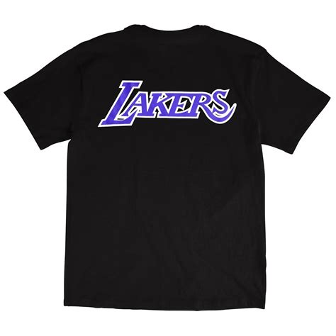 Buy cheap shorts sale online from china today! LOS ANGELES LAKERS NBA RETRO REPEAT LOGO BLACK T-SHIRT ...