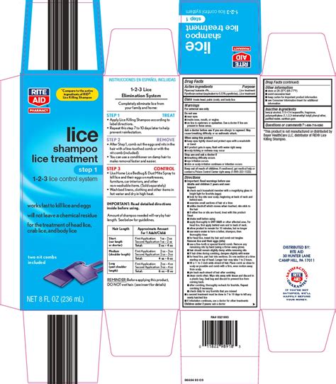 Rite Aid Corporation Lice Shampoo Drug Facts